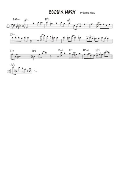 「Cousin Mary」こんな曲をコピーしてきたby ジョージ・ムラーツ